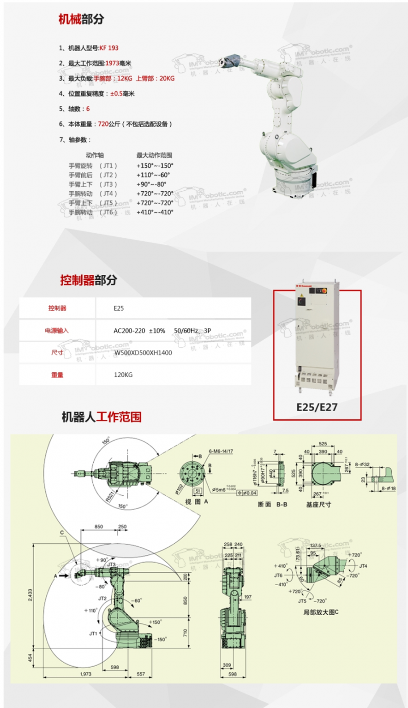 【川崎 KF 193】价格_ KF 193 2D_3D数模图_ KF 193产品资料-机器人在线
