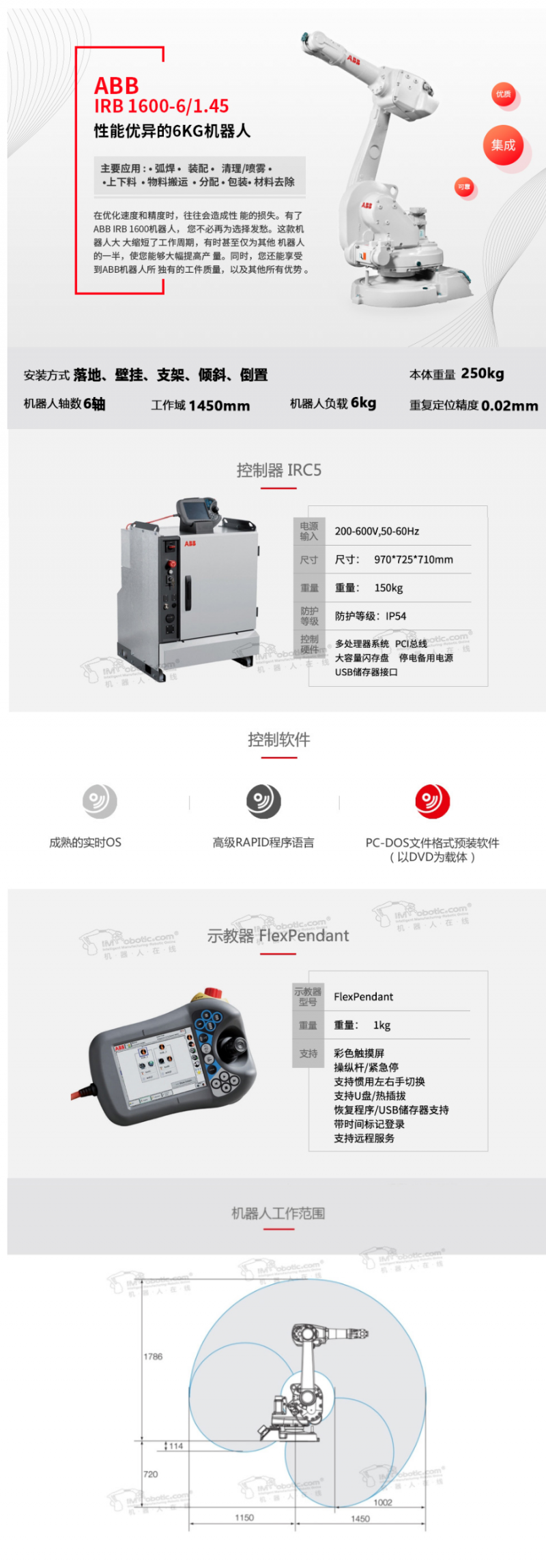 【ABB IRB 1600-6_1.45】价格_ IRB 1600-6_1.45 2D_3D数模图_
